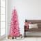 4.5ft. Pre-Lit Pink Tinsel Artificial Christmas Tree, Clear Lights